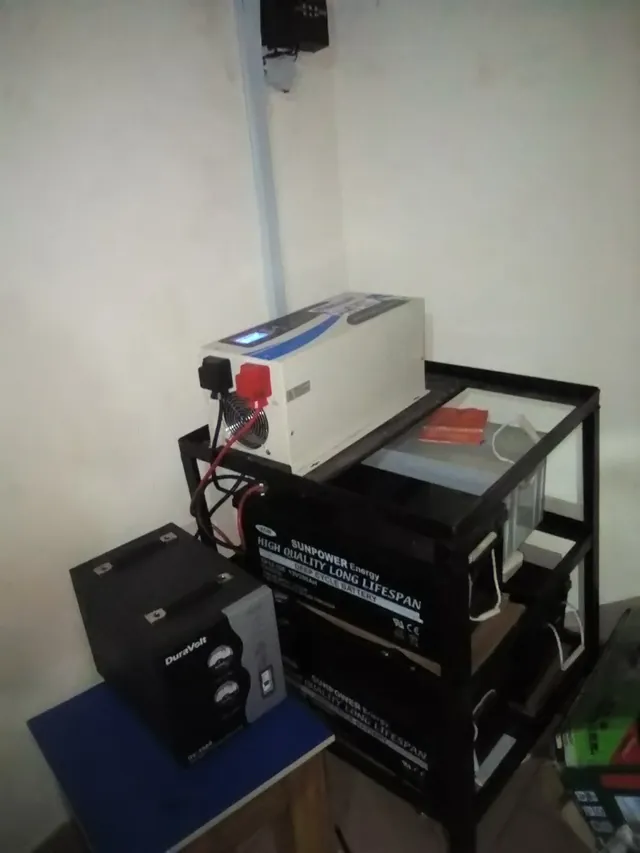 Inverter on a compact battery rack