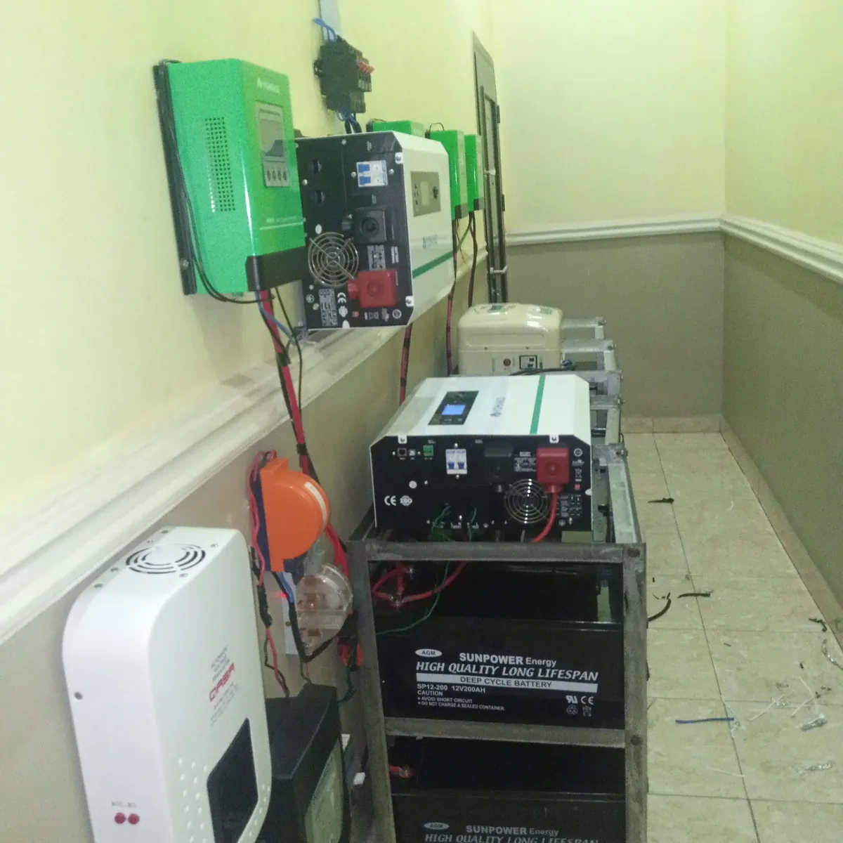 Upgraded inverter and battery setup with tidy wiring