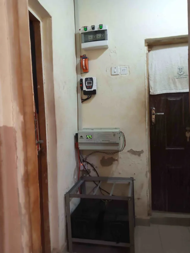Small setup tucked beside the door